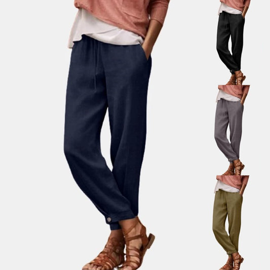 Dame afslappede og behagelige sommerbukser med sidelommer Stilla