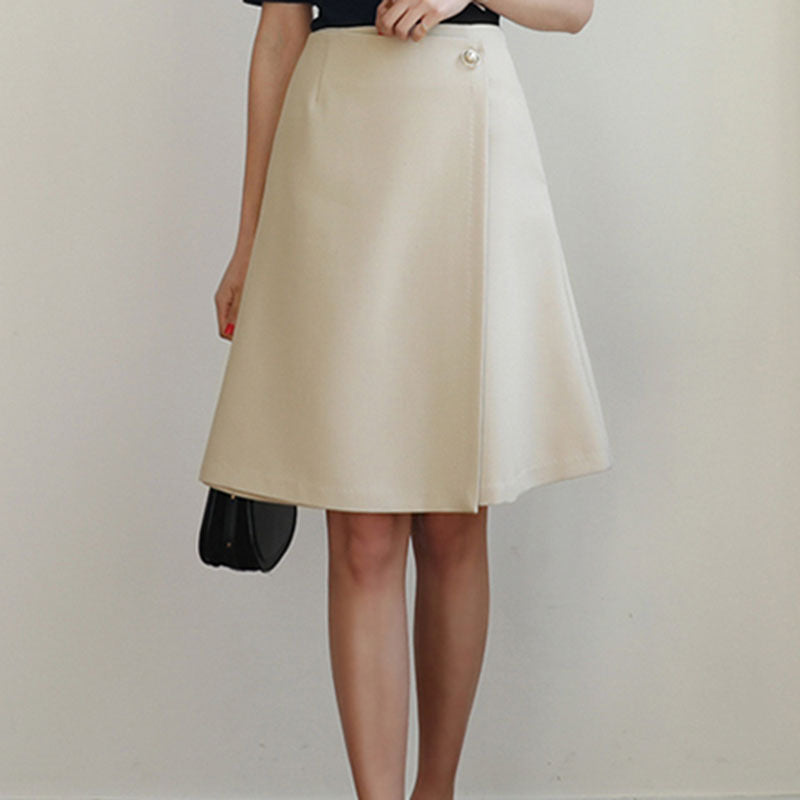 Dame A-linie nederdel med elegant drapering Stilla