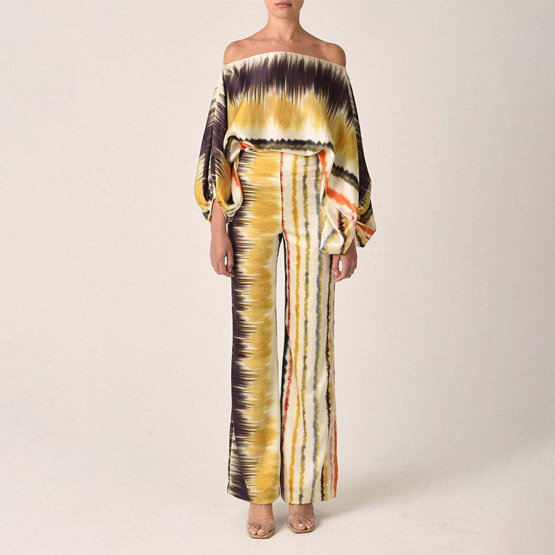 Dame Elegant Én-delt med asymmetrisk snit og iøjnefaldende mønster Stilla