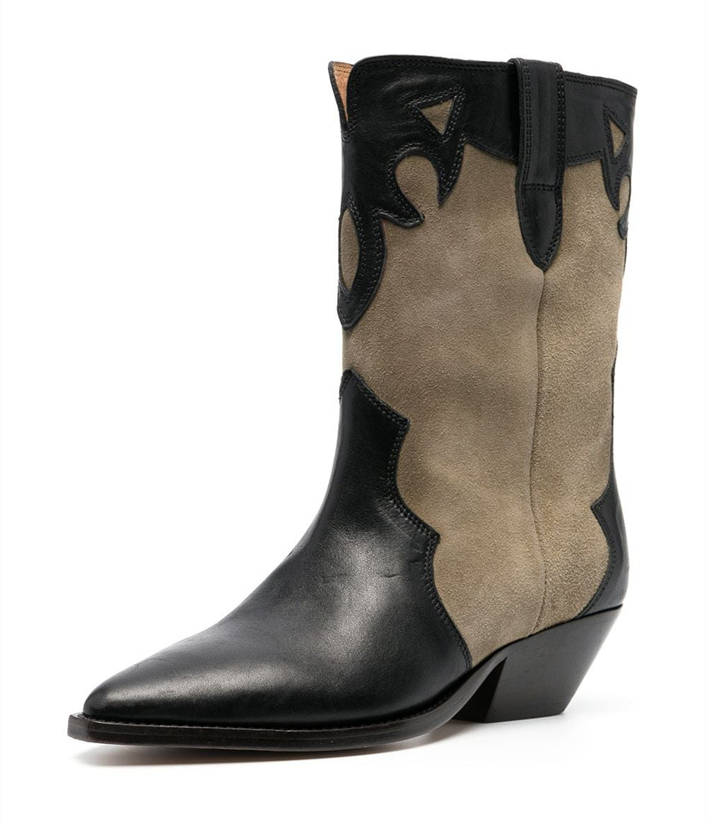 Femme Spidstue Western-stil Støvletter Stilla
