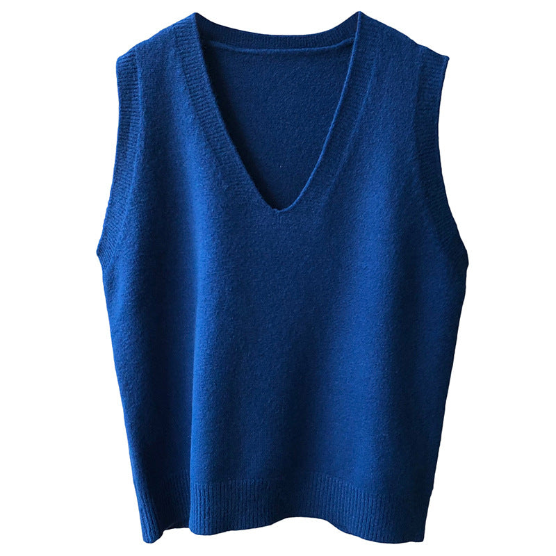 Dame ærmeløs V-Pullover i blødeste cashmere-blanding med elegant snit Stilla