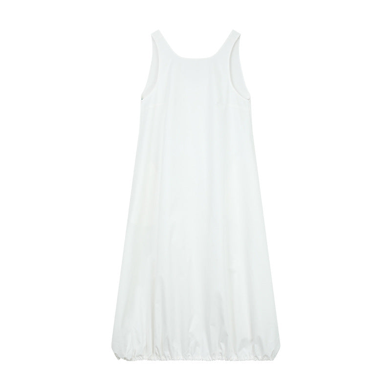 Dame afslappet Maxikjole med vidde udskåret nederdel og elastisk afslutning Stilla