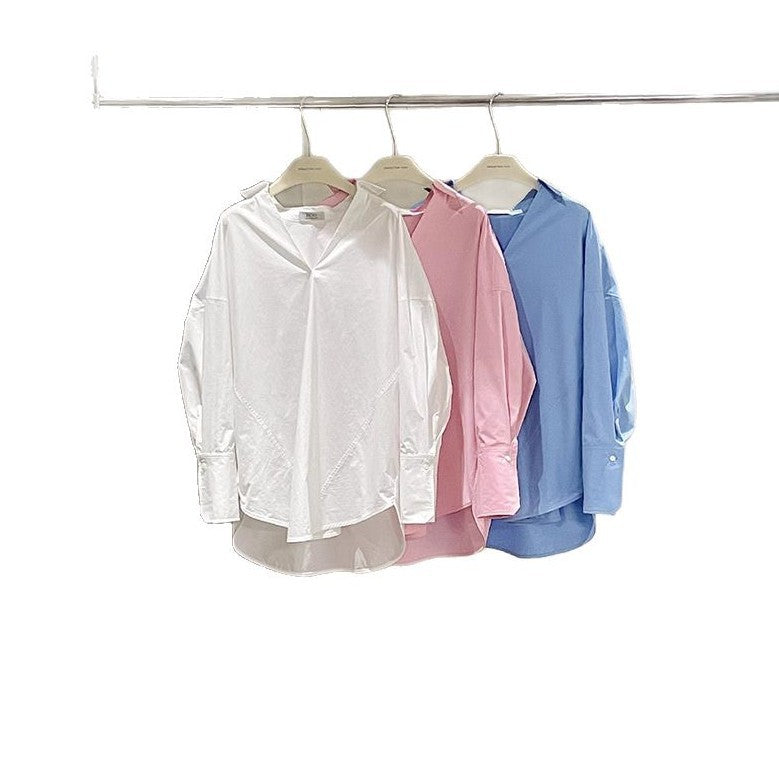 Dame afslappet og elegant bluse med asymmetrisk kant Stilla