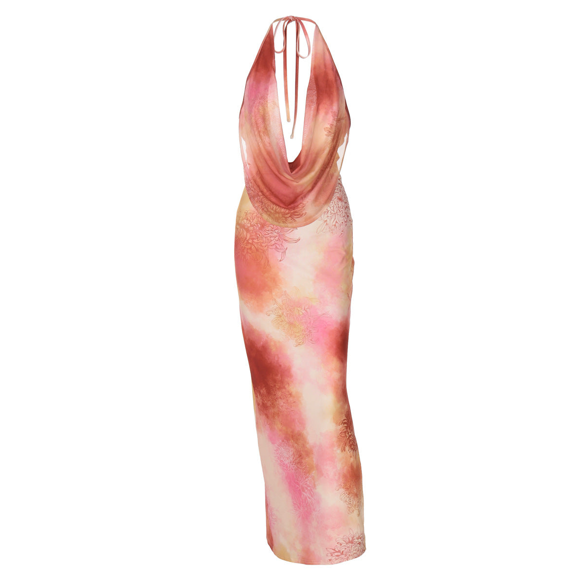 Dame Elegant aftenkjole med dyb udskæring og flydende stof Stilla