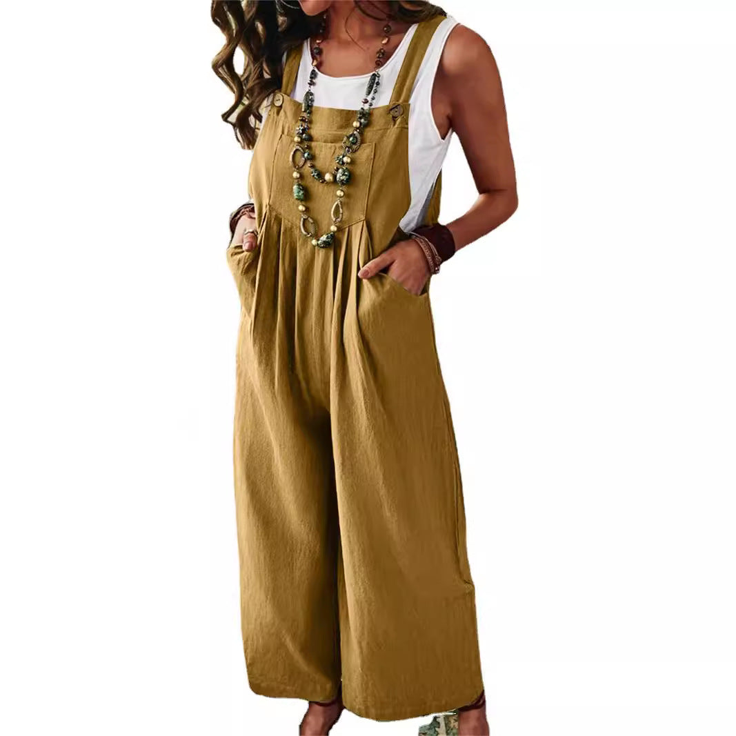 Kvinder justerbare stropper bredbenet jumpsuit Stilla