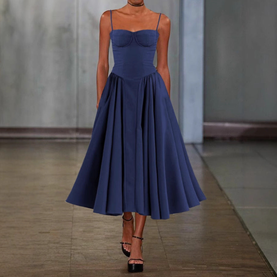 Dame Elegant A-linje Midi Kjole Stilla