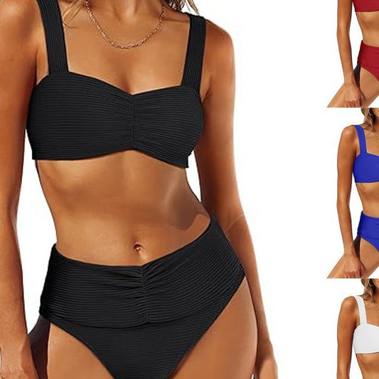 Dame bikini sæt med høj talje og struktureret top Stilla