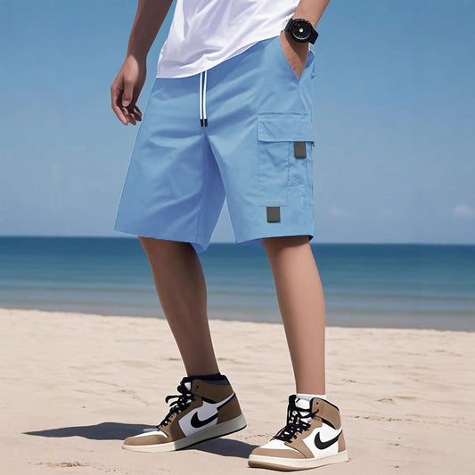 Herrer Cargo-Shorts med praktiske sidelommer og elastisk talje Stilla