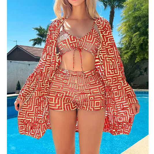 Dame Moderens Bikini med gennemsigtig overdel Stilla