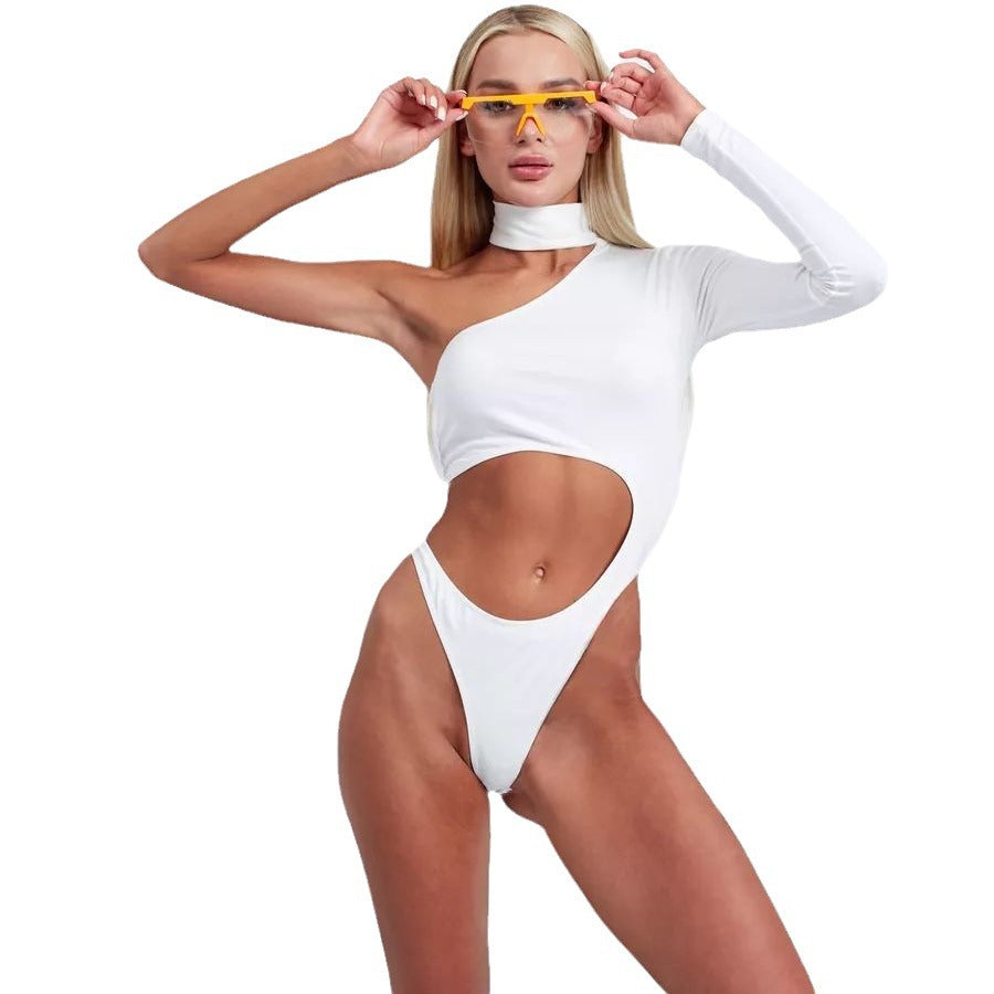 Dame Cut-Out Body med asymmetrisk design og høj krave Stilla