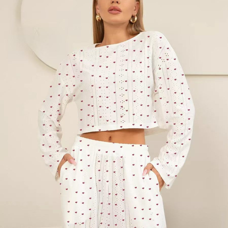 Dame afslappet Crop-Top og Joggingbukser Sæt Stilla