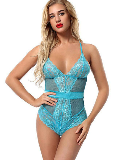 Dame Blomster Spids og Net Bodysuit Stilla