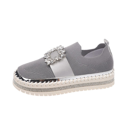 Dame Mode Slip-On Sneakers med glitrende smykkedetail Stilla
