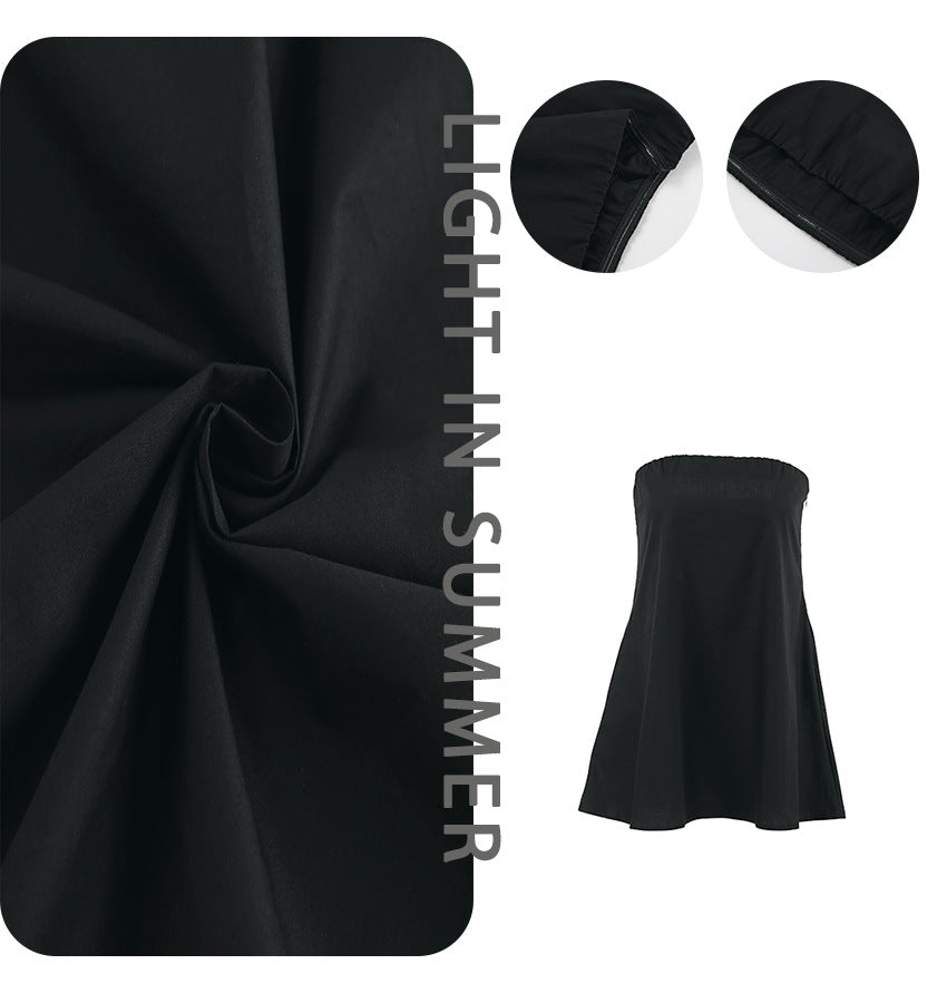 Dame afslappet bandeau-top med svingende snit og åndbart materiale Stilla