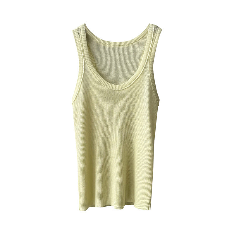 Dame afslappet ribbet t-shirt med brede stropper og komfortabel pasform Stilla