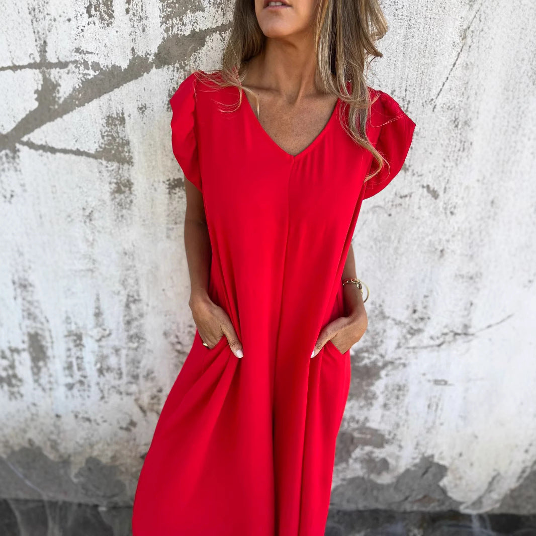 Stilla | Trendy Kvinder Forår Leopard Print Flutter Ærme Jumpsuit