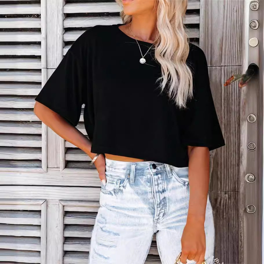 Dame Cropped Relaxed Fit T-Shirt Stilla