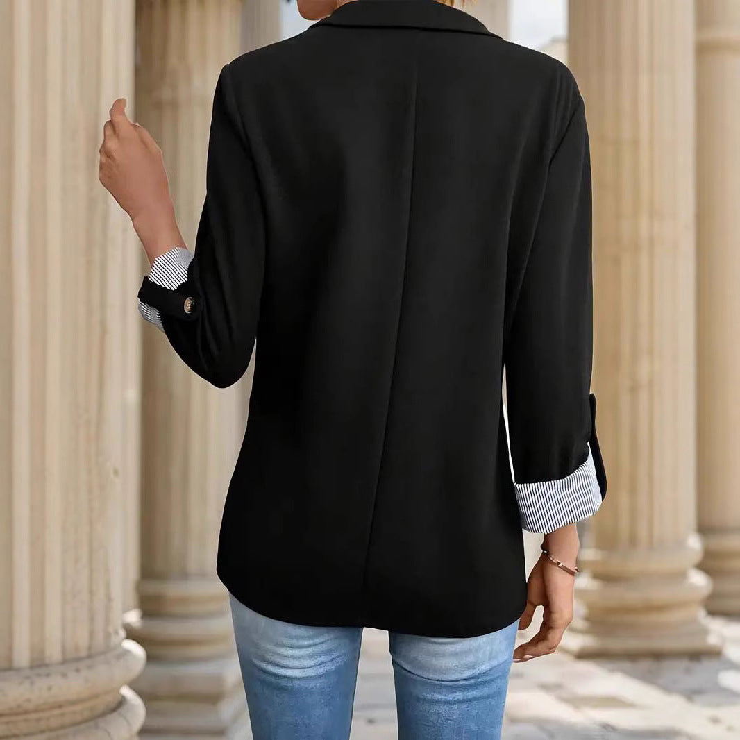 Dame elegant blazer med mode struktur detaljer og lommer Stilla