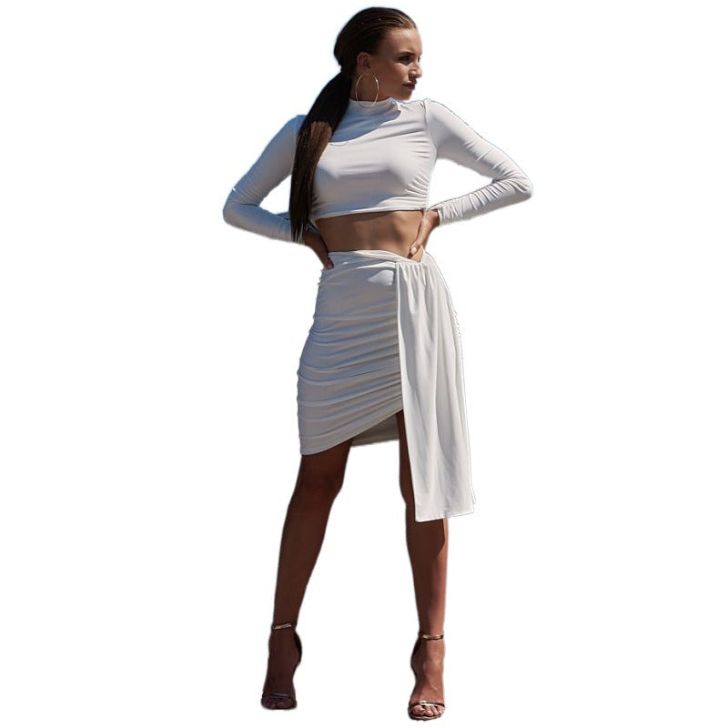 Dame Crop-Top og tætsiddende omslagssygt kombination Stilla