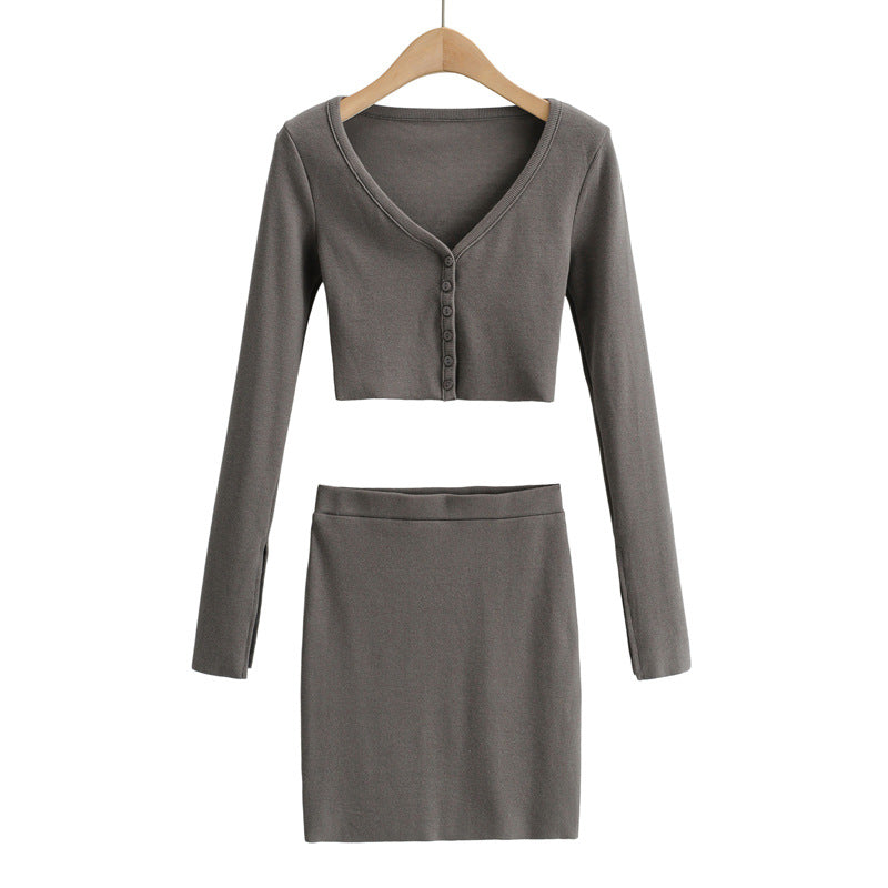 Dame Crop-Top og Nederdel Sæt i elegant Design Stilla