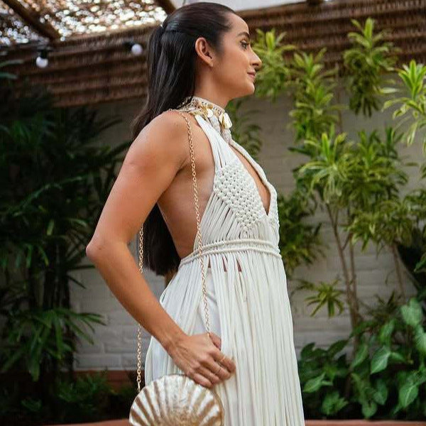 Dame designer håndtaske med muslingemotiv Stilla