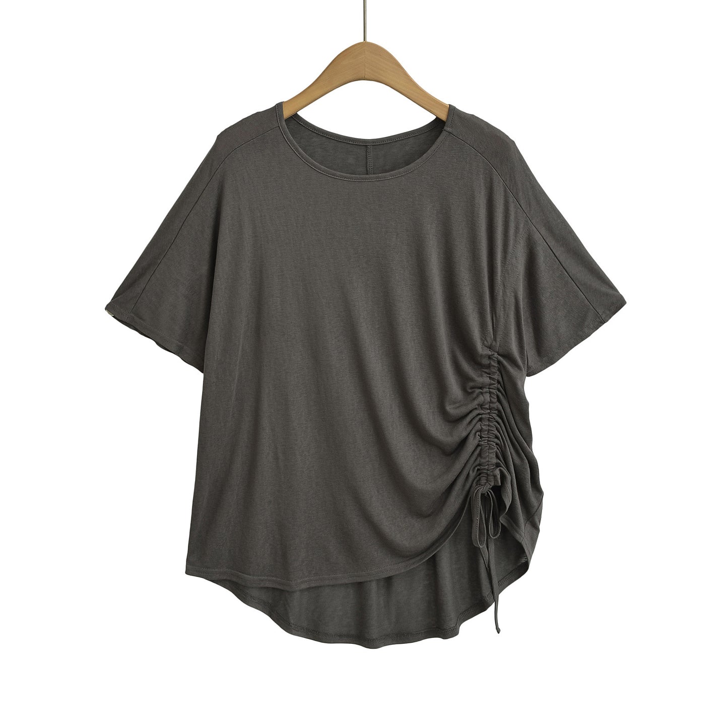 Dame afslappet indpakningsbluse med elegante rynker Stilla