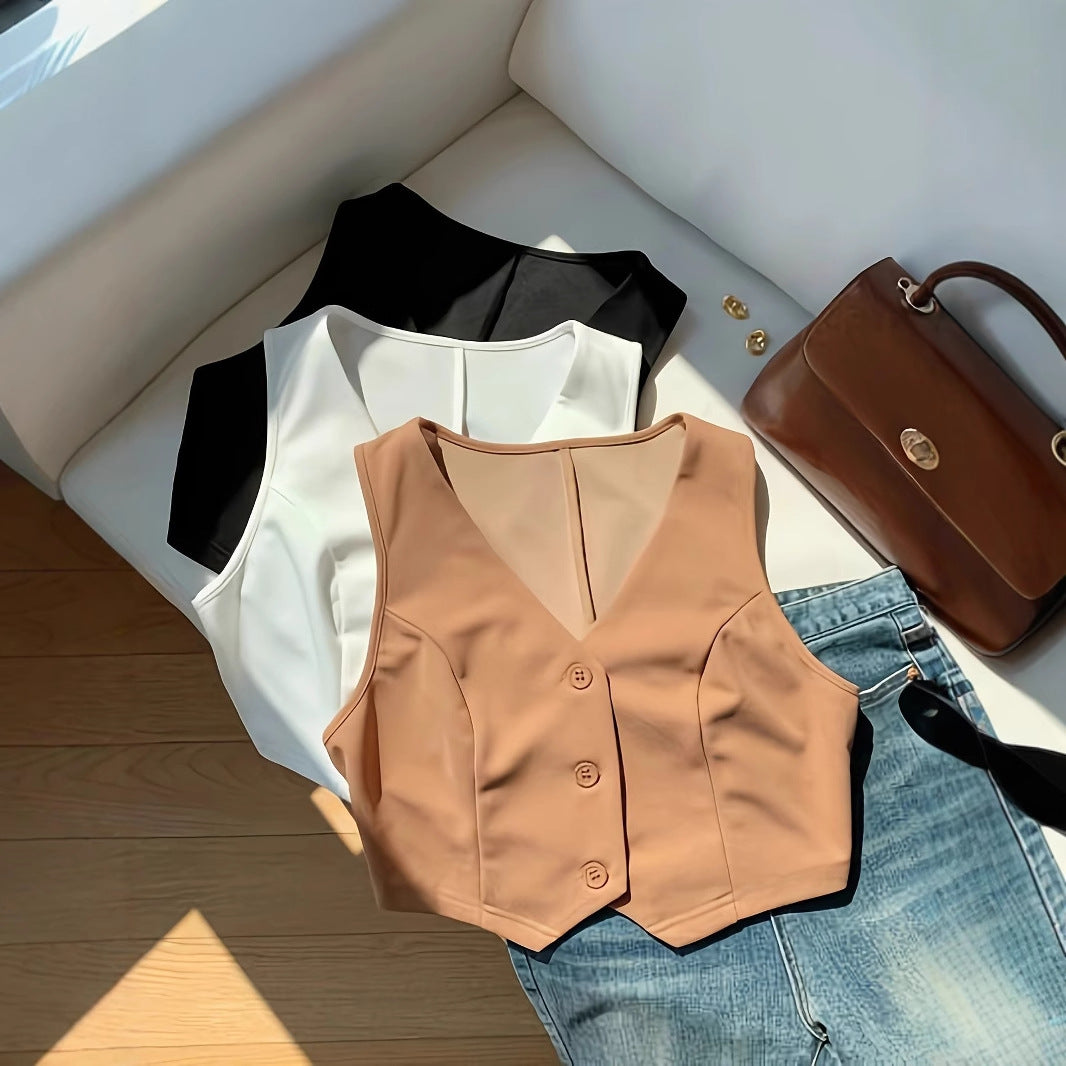 Dame Cropped Overdel med elegant snit og blødt flydende stof Stilla