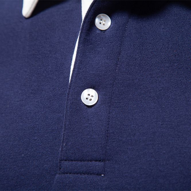 Herrer Langærmet Poloshirt med elegant krave og blød bomuldsblanding Stilla