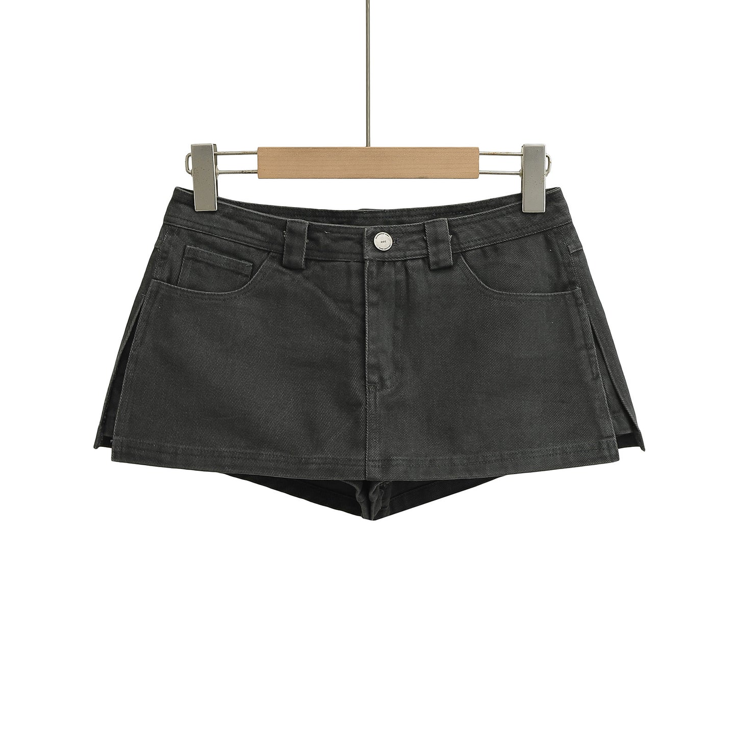 Dame Denim Minikjole med svingende kant og raffineret knapliste Stilla