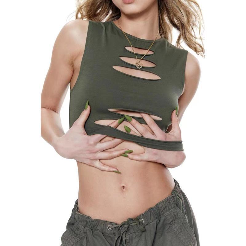 Dame Cut-Out Ærmeløs Crop Top Stilla