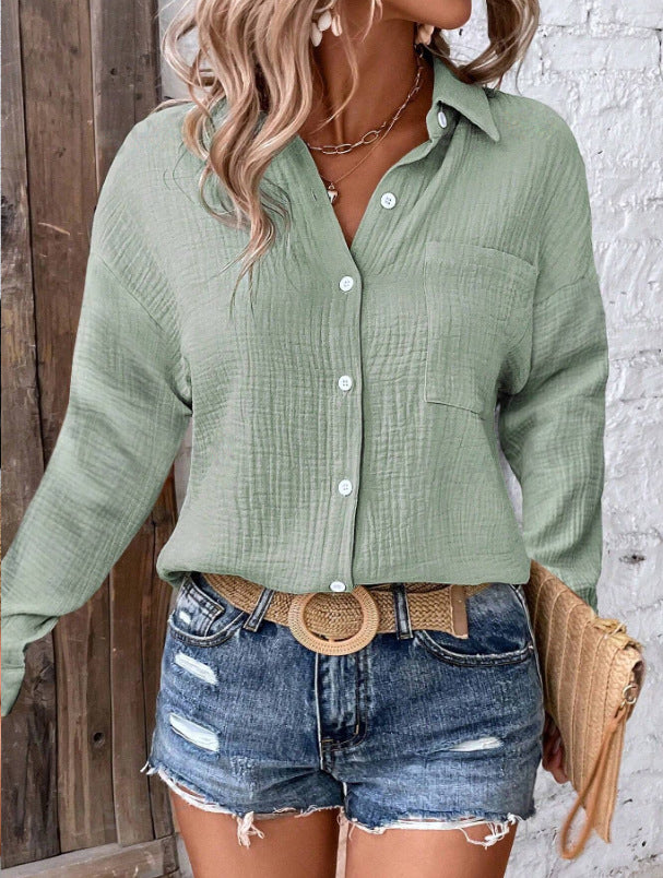 Dame afslappet linnedbluse Stilla