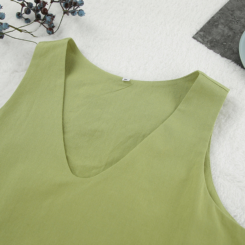 Dame afslappet shorts- og top-sæt i åndbart materiale med løs pasform Stilla