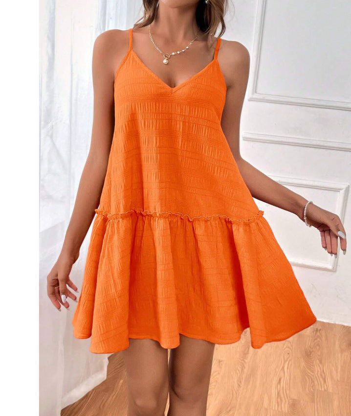 Dame afslappet sommerkjole med voluminøs skørt Stilla