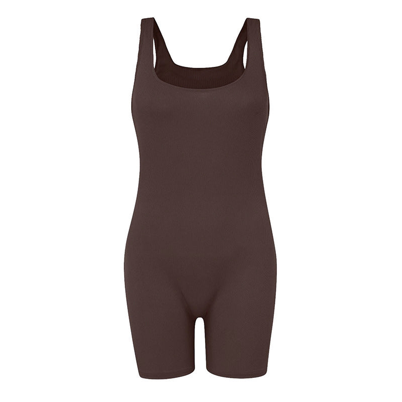 Dame figursyet jumpsuit med brede stropper Stilla