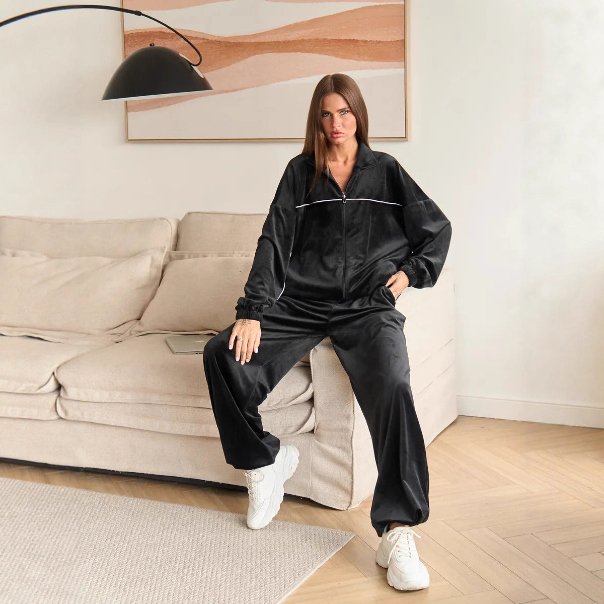 Dame afslappet fleecejakke med høj krave Stilla