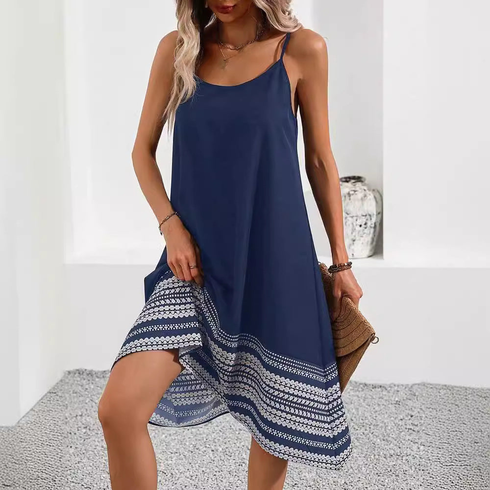 Dame afslappet sommerkjole med legende kantdesign Stilla