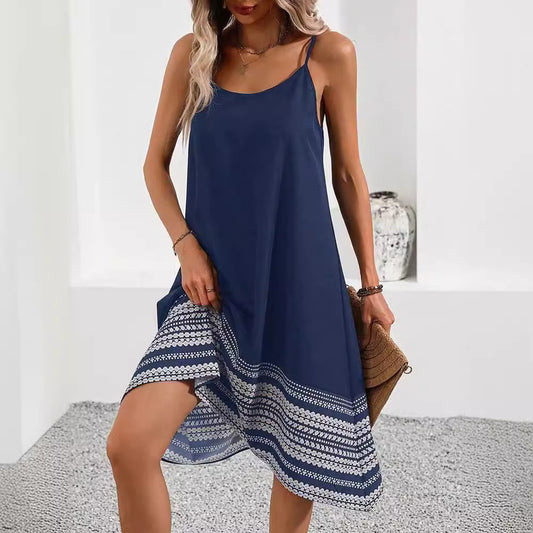 Dame afslappet sommerkjole med legende kantdesign Stilla