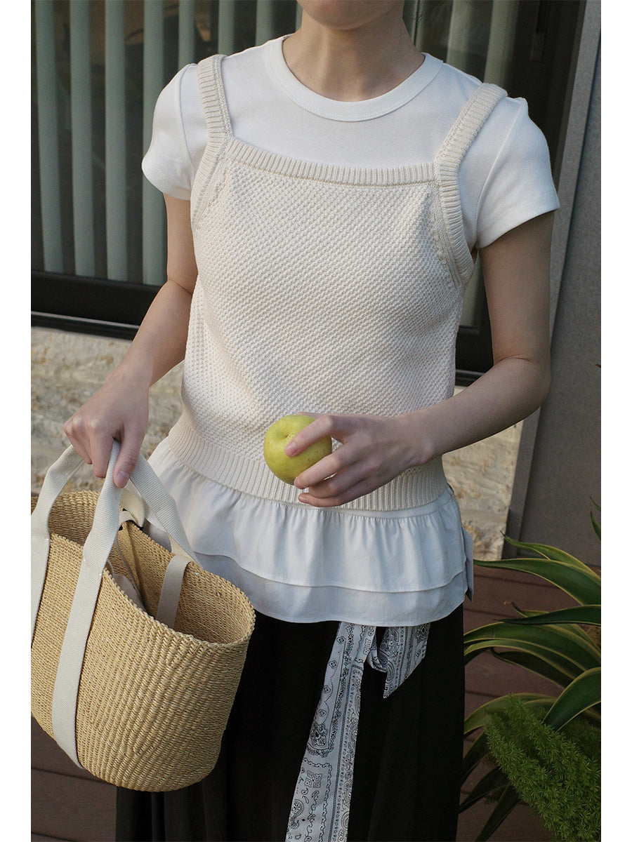 Dame afslappet kombination af ærmeløs top og flydende maxiskørt med blomster mønster Stilla