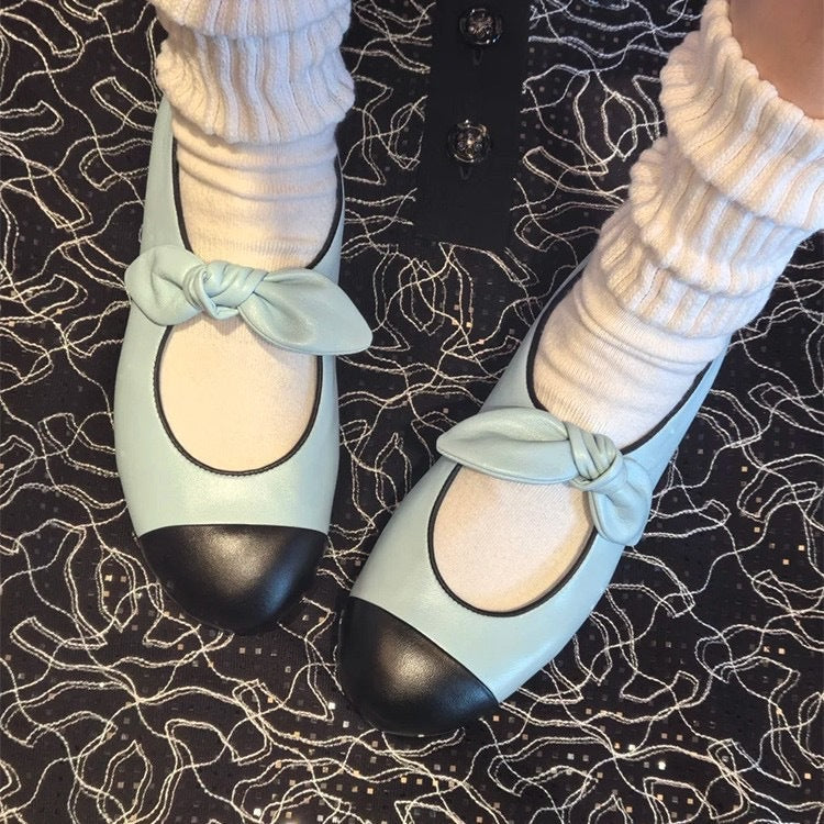 Dame Dekorativ Sløjfe-Detalje Ballerina Flade Stilla