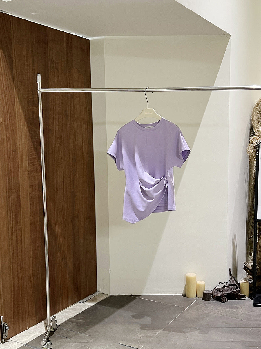 Dame afslappet oversized bluse skjorte med asymmetrisk snit og unikt design Stilla