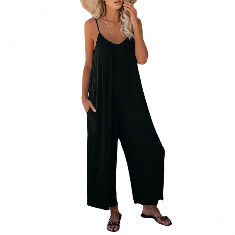 Dame let ærmeløs jumpsuit med lommer Stilla