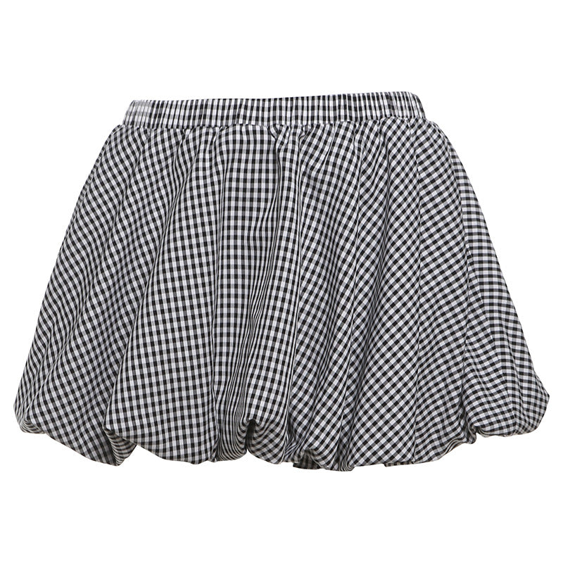 Dame Voluminøs Wrap Skirt i klassisk ternet mønster Stilla
