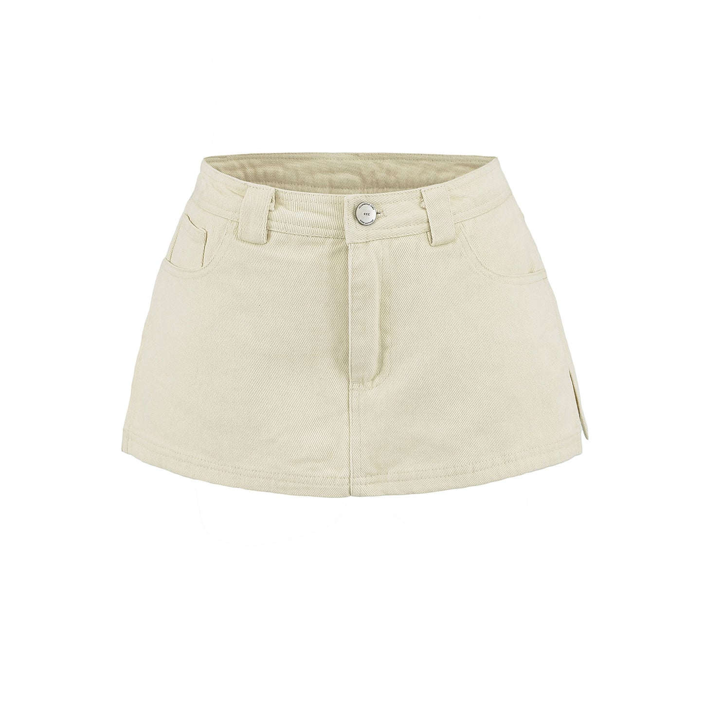 Dame Denim Minikjole med svingende kant og raffineret knapliste Stilla