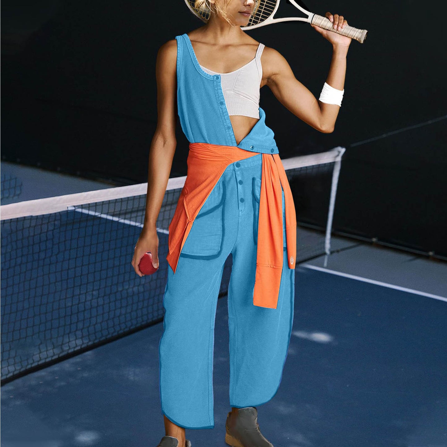 Dame sportlig jumpsuit med innovativt snit og praktiske lommer Stiila