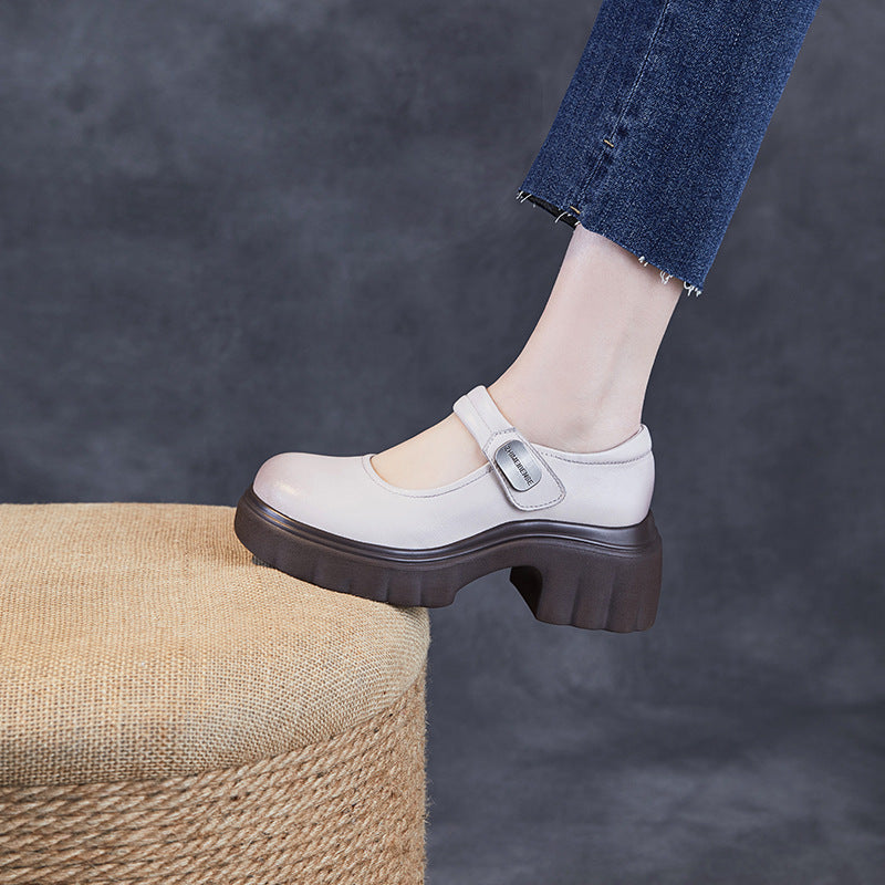 Dame Chunky Platform Mary Jane sko med stilfuldt bånd Stilla