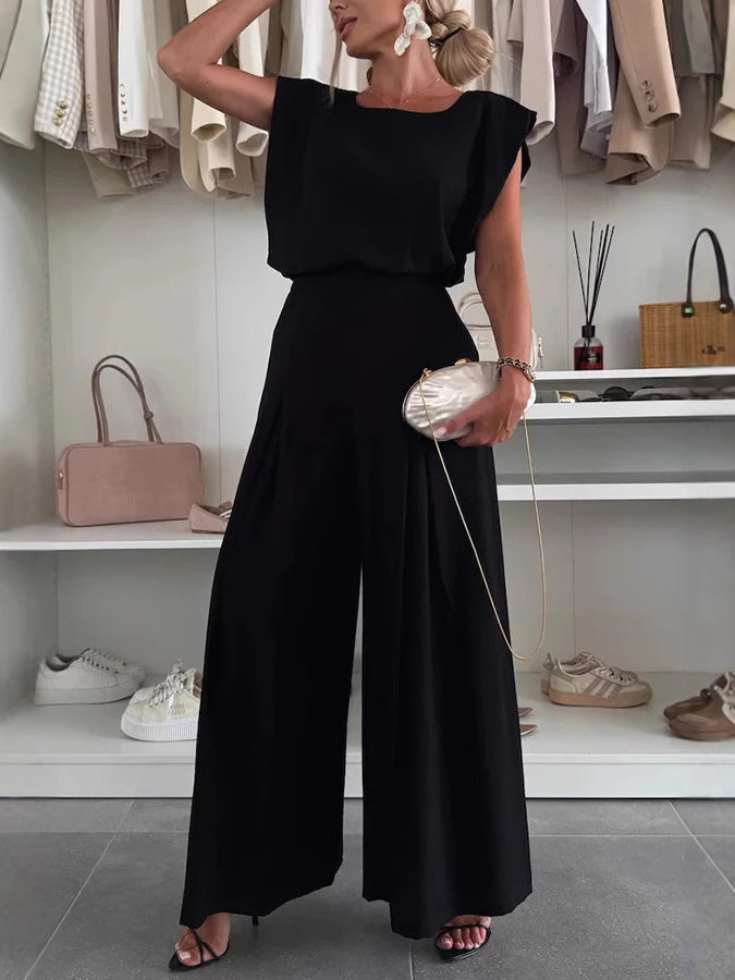 Dame Elegant Jumpsuit med afslappet oversized snit og bredt ben Stilla