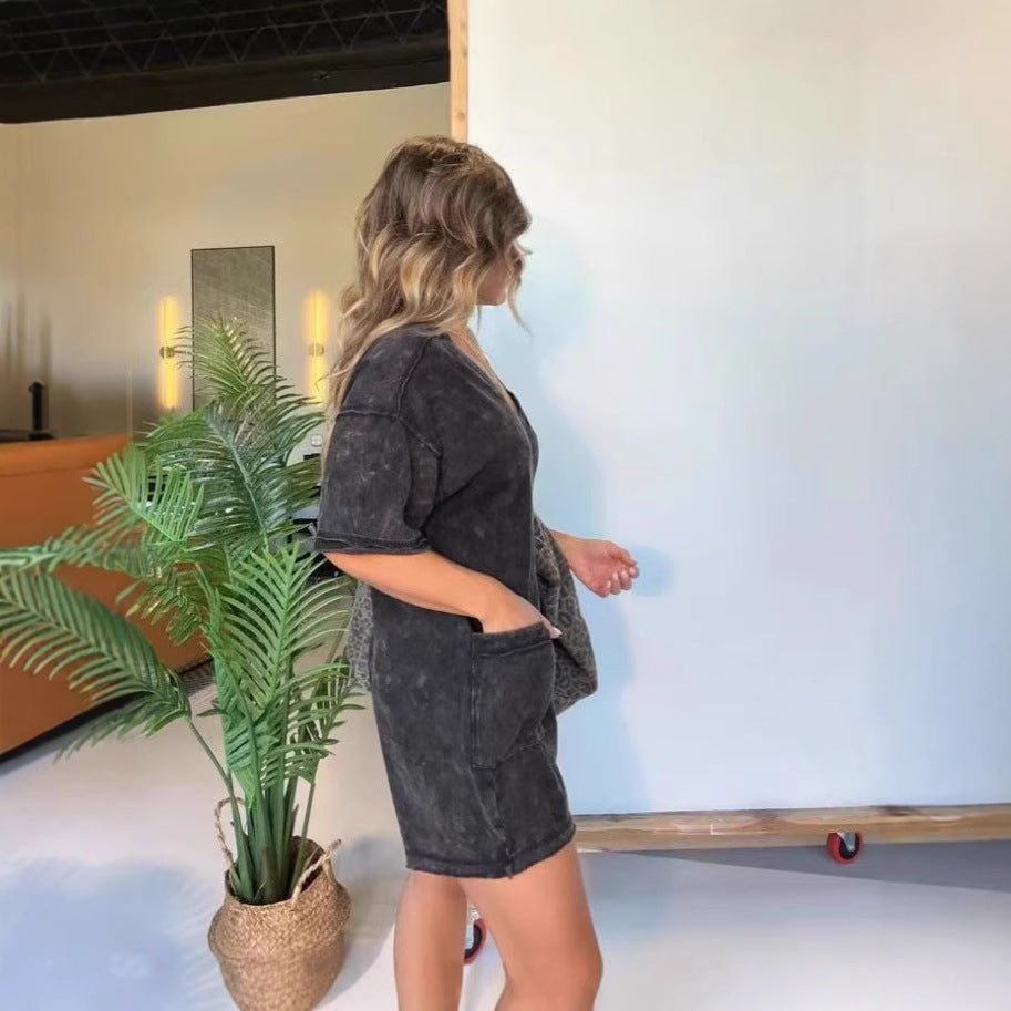 Dame Casual Oversized V-Hals Jumpsuit Stilla