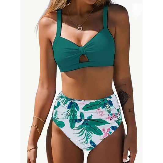 Dame Dækkende Bikini-Sæt med botanisk mønster Stilla