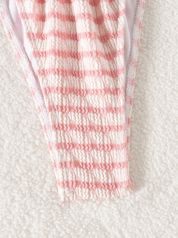 Dame Cut-Out Rynkning Bandeau Bikini Sæt Stilla