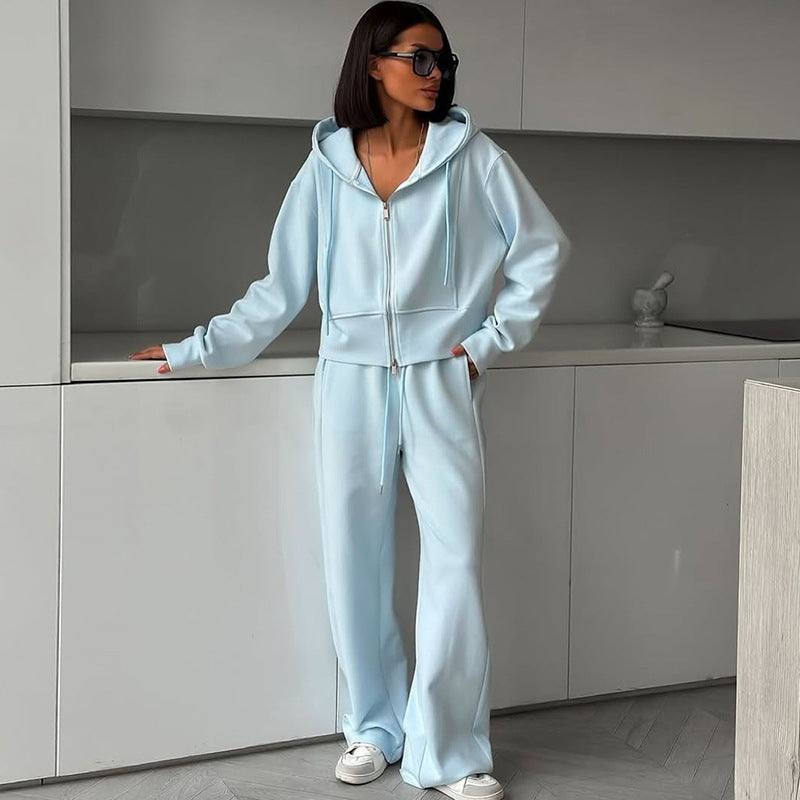 Dame afslappet hættetræningsdragt i blødt sweatsmateriale Stilla